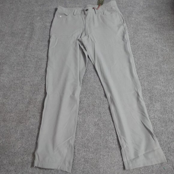 Straight Down Mens Pants 34 x 32 Gray Solid Chino Performance Golf NEW - Picture 1 of 9